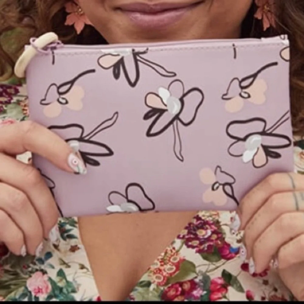 Ipsy Pink Floral Cosmetic Glam Bag